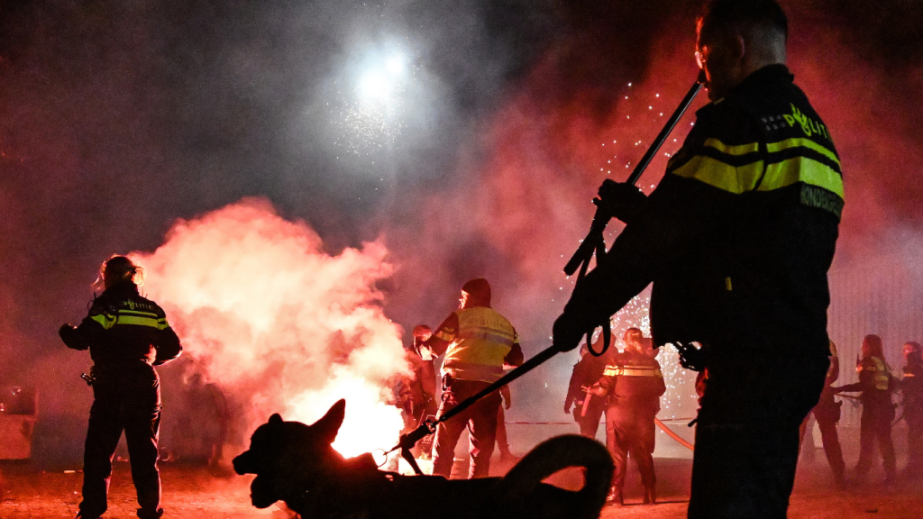 Vuurwerk politie oud en nieuw